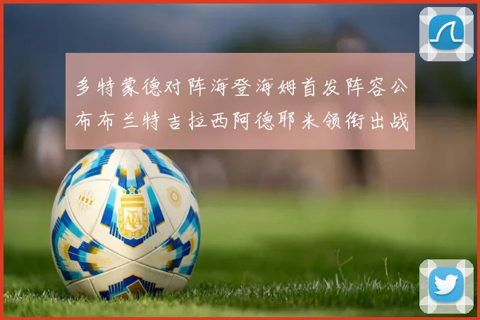 多特蒙德对阵海登海姆首发阵容公布布兰特吉拉西阿德耶米领衔出战